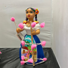 Load image into Gallery viewer, Lupita NAVARRO Mexican Ceramic Doll  Cotton candy
