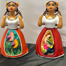 Load image into Gallery viewer, Lupita  Mexican Ceramic Doll Birds
