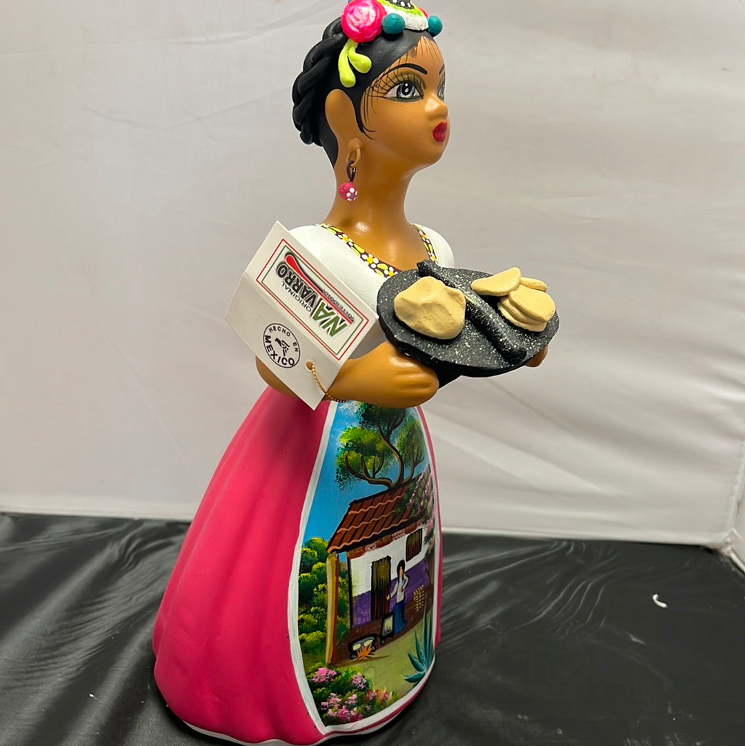 Lupita NAVARRO Mexican Ceramic Doll Tortillas