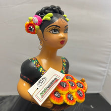 Cargar imagen en el visor de la galería, Lupita  NAVARRO Mexican Ceramic Doll  flower basket
