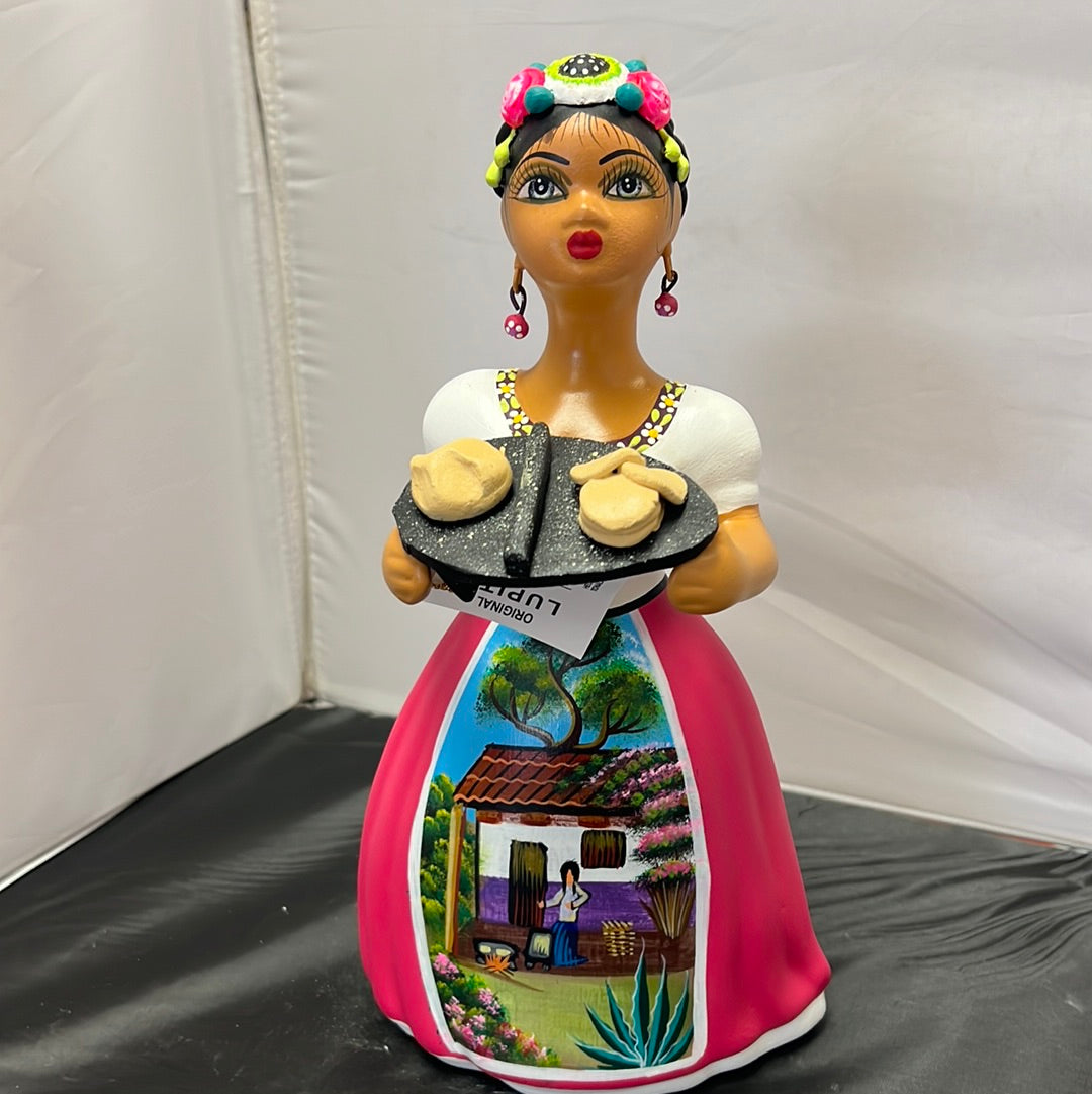 Lupita NAVARRO Mexican Ceramic Doll Tortillas
