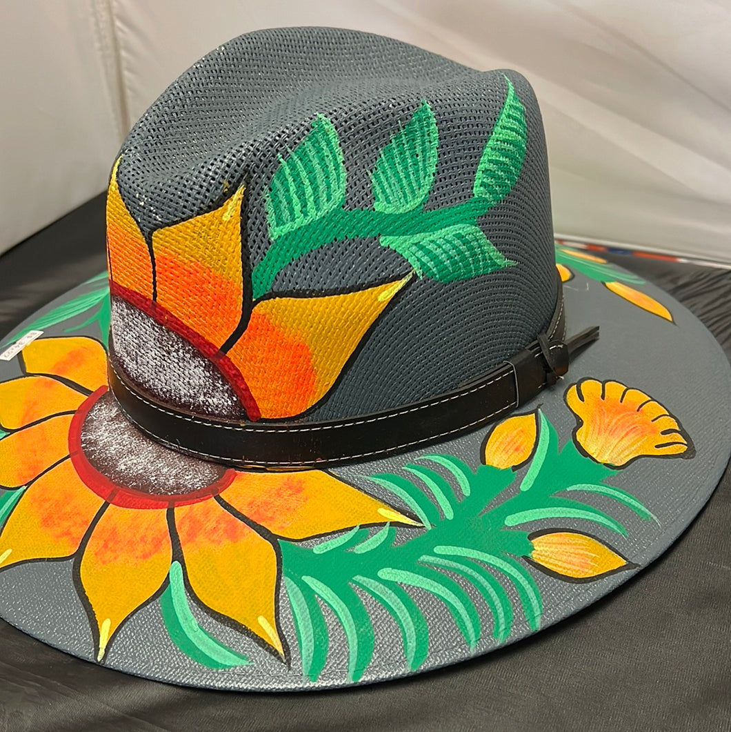 Acrylic  Mexican Hand painted  with Sunflower