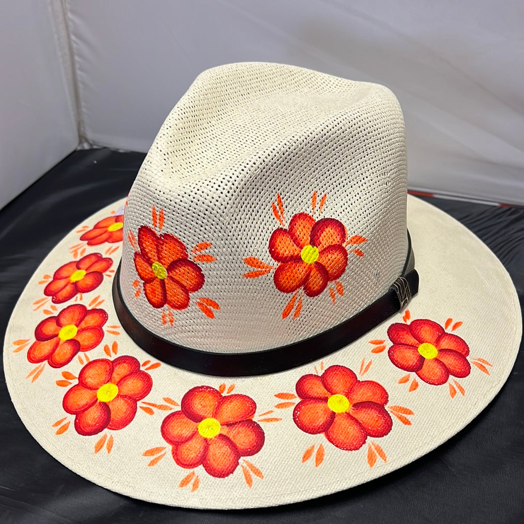 Acrylic  Mexican Hand painted  with flowers
