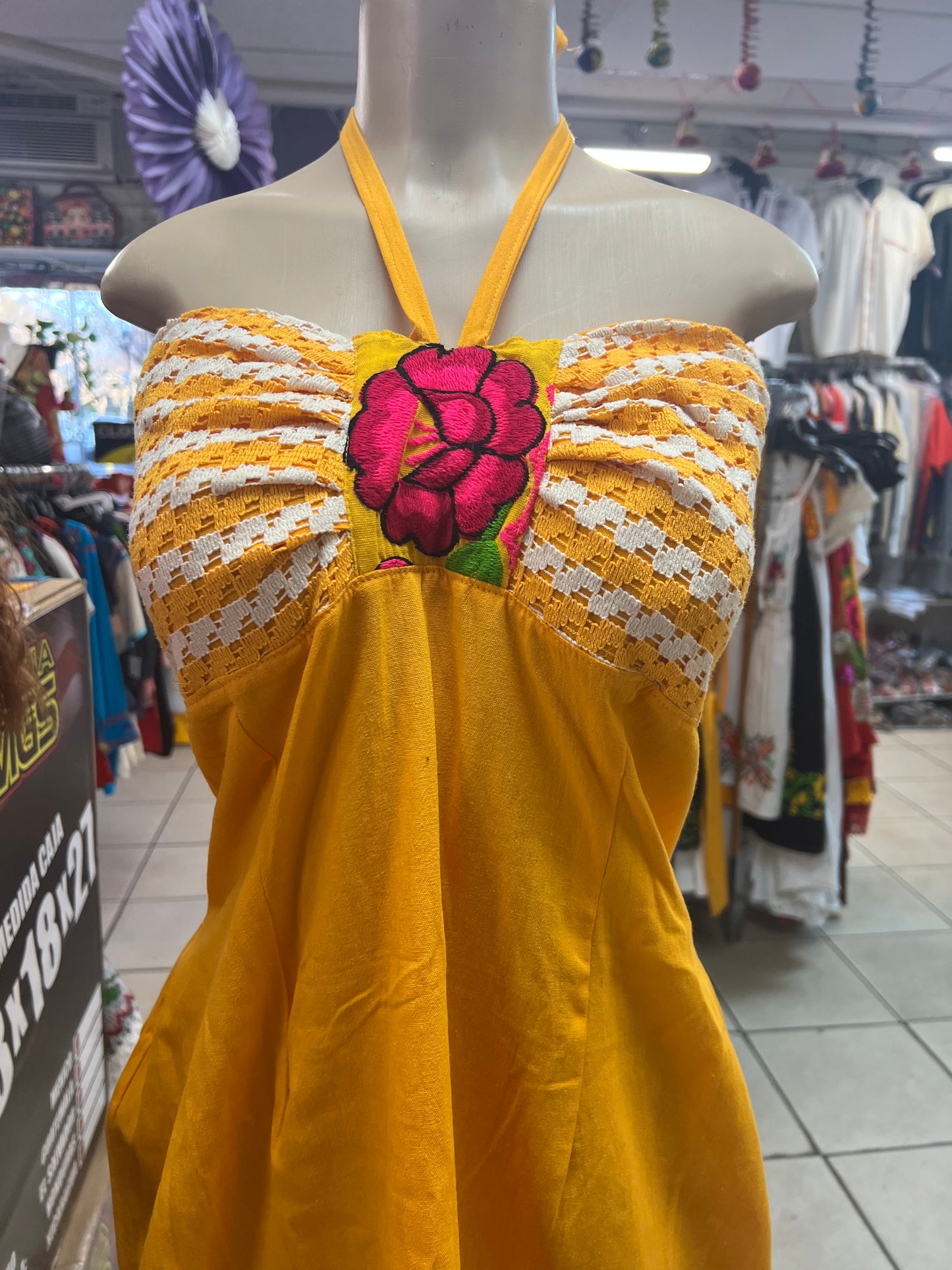 Summer Dress with Flower Embroidery