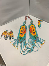 Load image into Gallery viewer, Beaded Necklace Set with Sunflower design. SOLD
