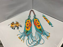 Load image into Gallery viewer, Beaded Necklace Set with Sunflower design. SOLD
