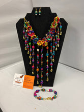 Cargar imagen en el visor de la galería, Mexican Jewelry Palm tree Set (3 Pieces) Flowers and beads
