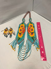Load image into Gallery viewer, Beaded Necklace Set with Sunflower design. SOLD
