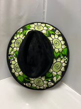 Cargar imagen en el visor de la galería, Suede Embroidered Green Flowers  Mexican Hat
