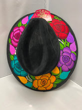 Load image into Gallery viewer, Black Suede Hat with  Embroidered Flowers SOLD
