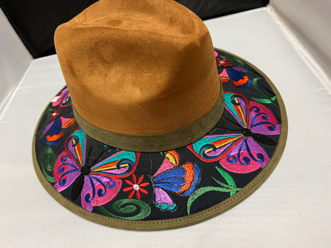 Suede Hat with Butterfly design SOLD