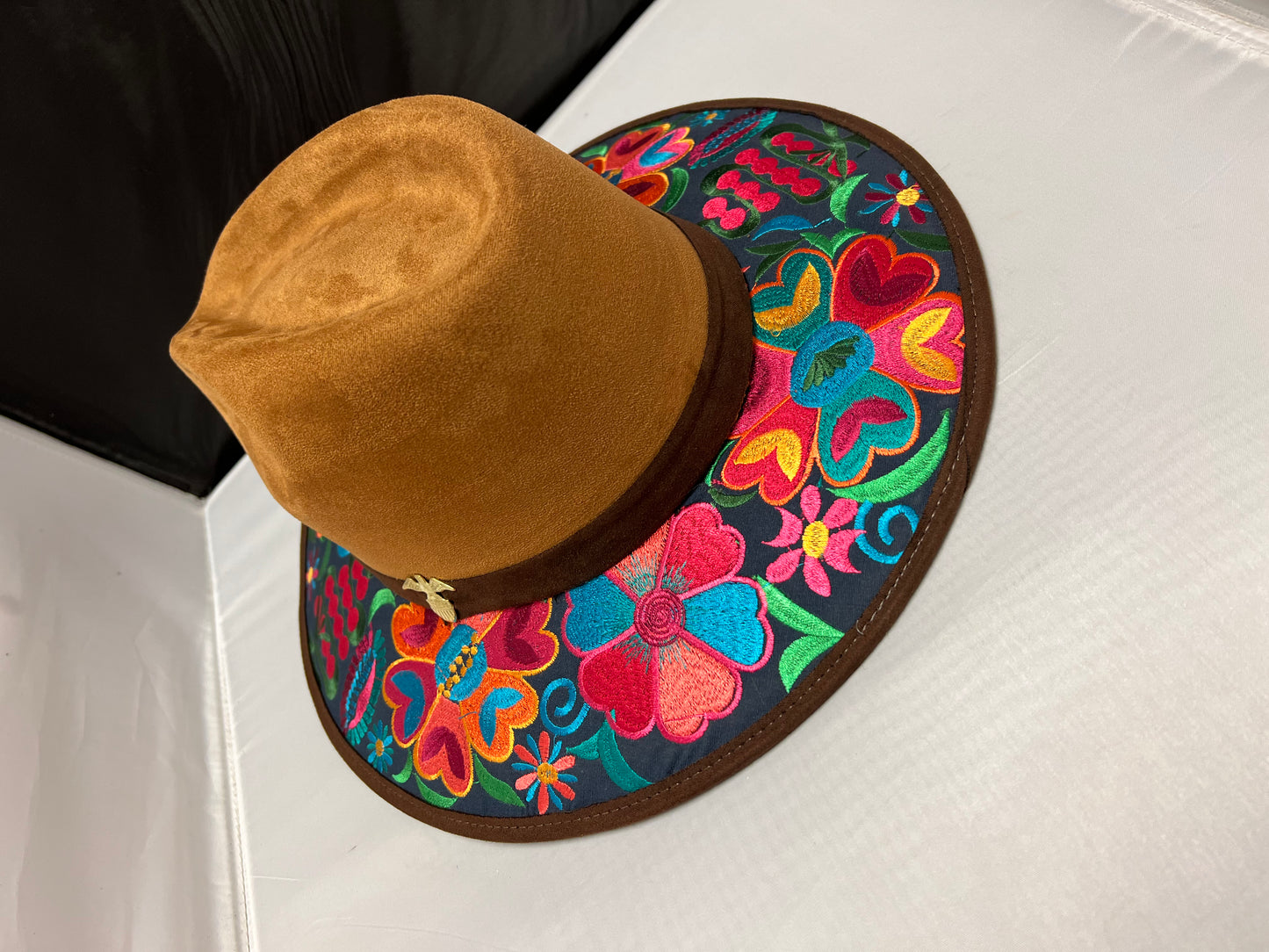 Suede Hat with Butterfly design