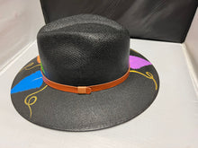 Cargar imagen en el visor de la galería, Acrylic Hand painted Hat with Flower  Design
