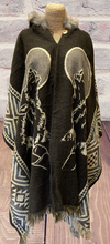 Load image into Gallery viewer, Wool Poncho with fur /regular Hoodie SOLD OUT
