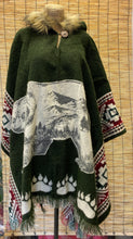 Load image into Gallery viewer, Wool Poncho with fur /regular Hoodie SOLD OUT
