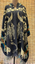 Load image into Gallery viewer, Wool Poncho with fur /regular Hoodie SOLD OUT
