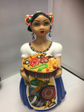 Load image into Gallery viewer, Lupita NAVARRO  Mexican Ceramic Doll TOYS  with blue dress SOLD
