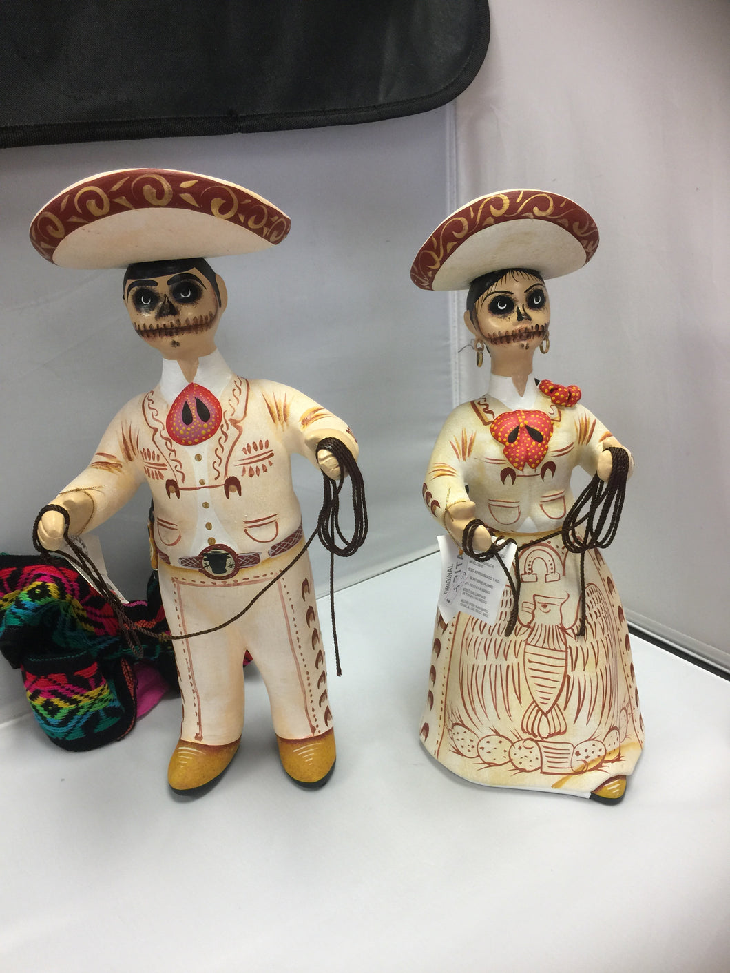 Lupita NAVARRO Mexican Ceramic Doll  Charros day of the dead SOLD