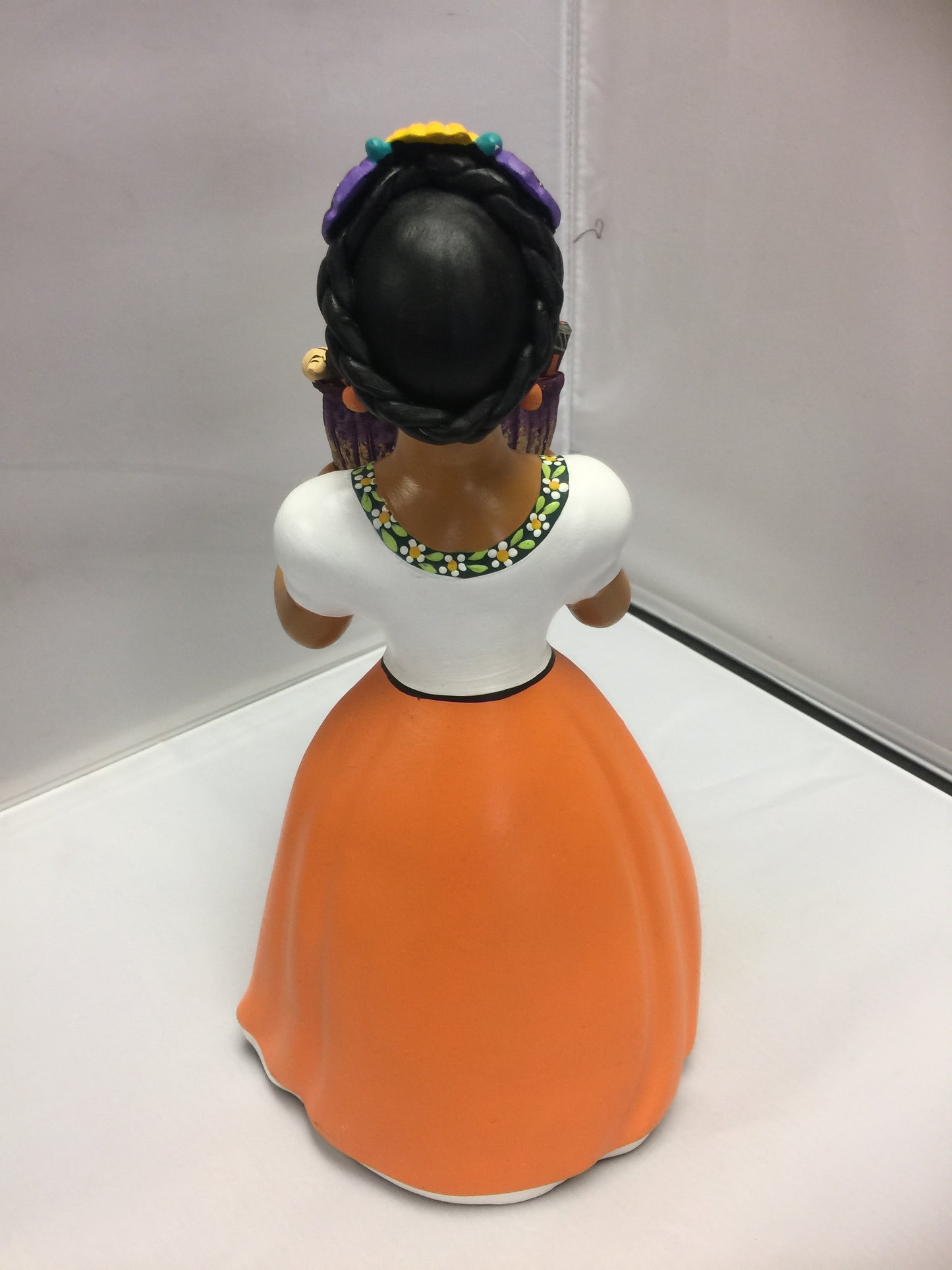 Lupita NAVARRO Mexican Ceramic Doll Maracas basket SOLD