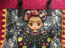 Load image into Gallery viewer, Frida Kahlo cartoon tote bag
