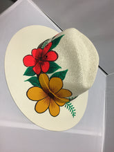 Cargar imagen en el visor de la galería, Hand painted Hat  with 2 flowers SOLD
