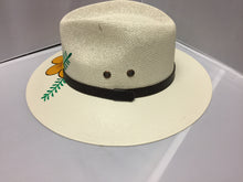 Cargar imagen en el visor de la galería, Hand painted Hat  with 2 flowers SOLD
