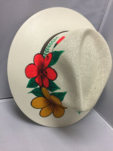Cargar imagen en el visor de la galería, Hand painted Hat  with 2 flowers SOLD
